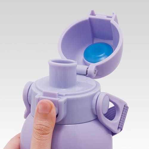 Skater Children's Water Bottle, 600ml, Direct Drinking, Sanrio Kuromi Big Ribbon, Girls', Insulated, Stainless Steel, Lightweight, Sports Bottle, Kids