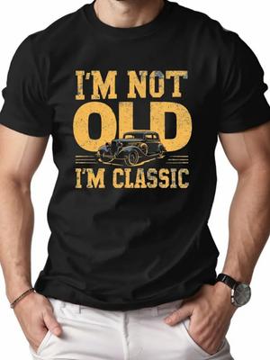 Retro 70s80s MusicAutomotive Design withIm Not Im ClassicSlogan100 Cotton Oneck Short Sleeve Printed Mens Tshirt