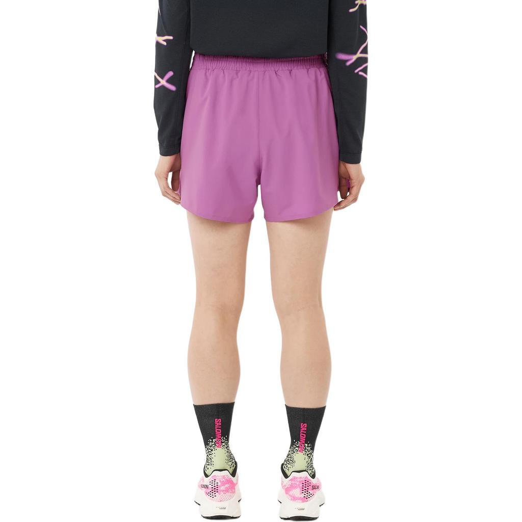 Salomon Shakeout Core 2 In 1 4" Solid Color Drawstring Elastic Built In Quick Dry Running Shorts Women shorts C28430