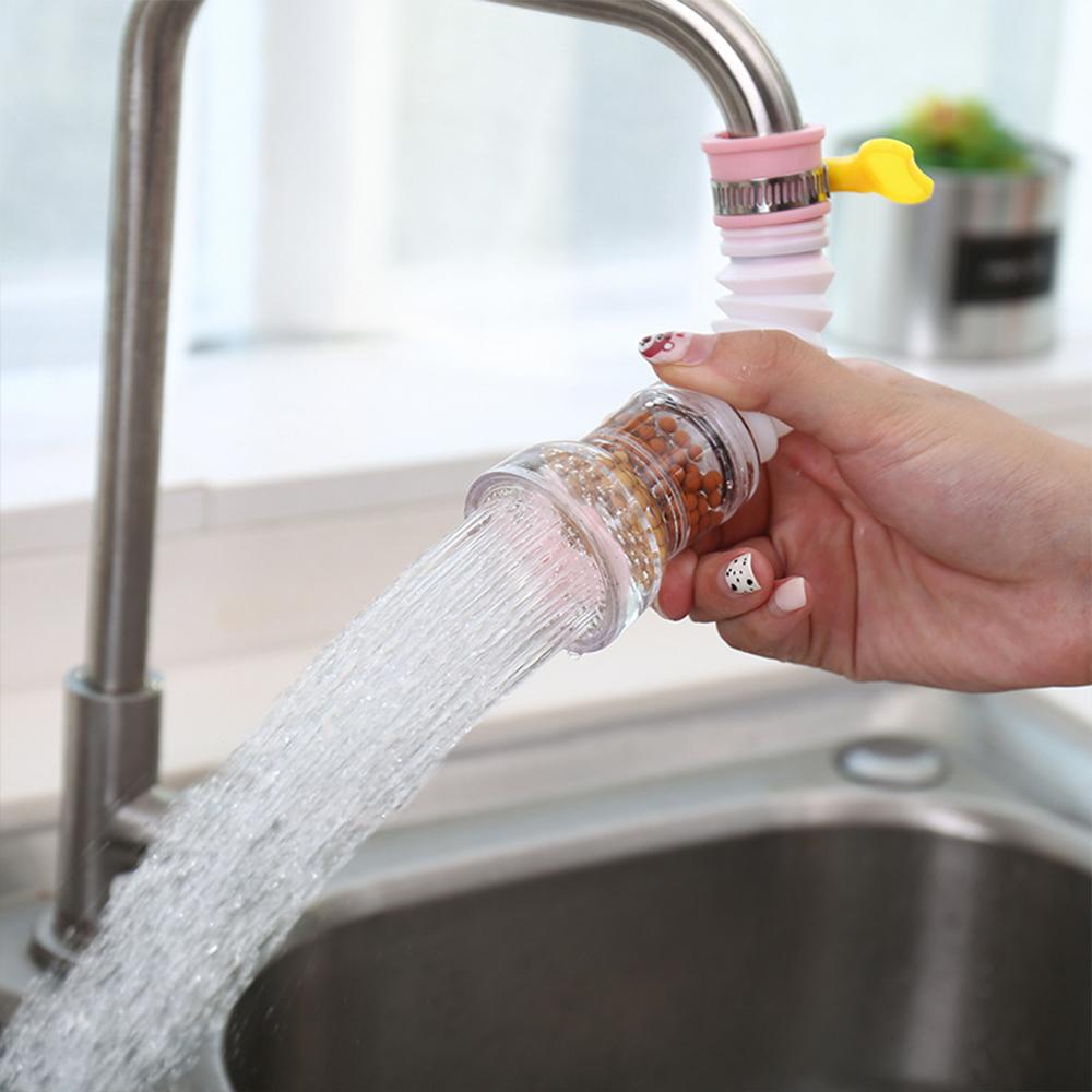 Faucet Filter Extender 360 Rotating Adjustable Faucet Spout Water Filter Water Saving Device for Home Kitchen Bathroom