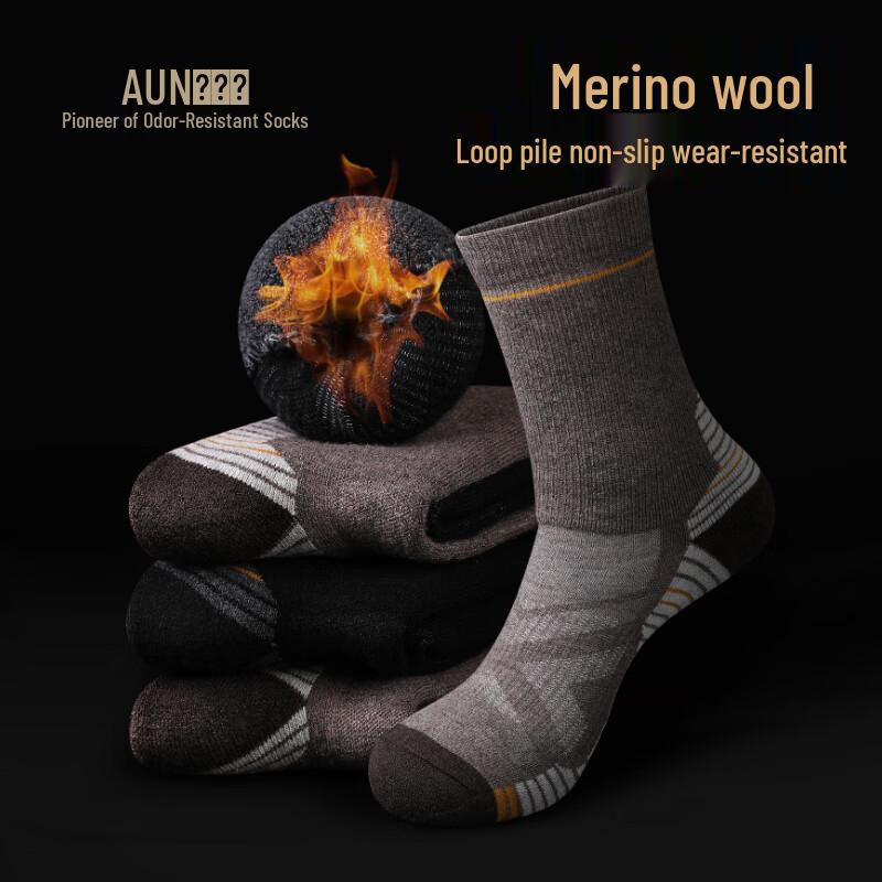 Men s Warm Wool Blend Thermal Mid-Calf Socks One Size