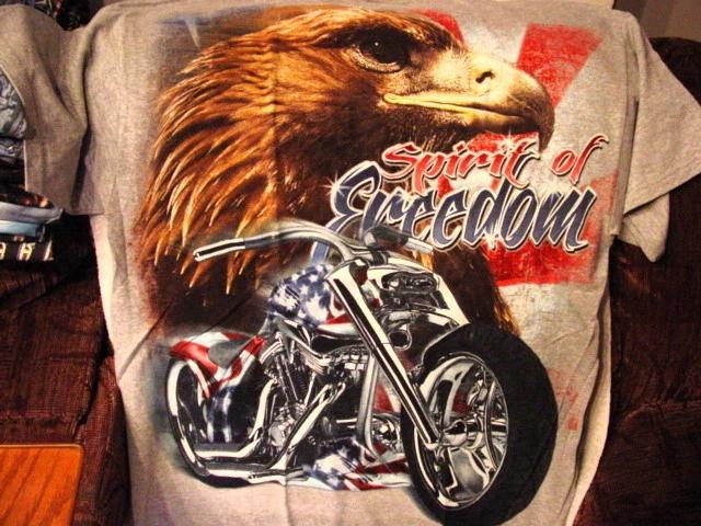 

MOTORCYCLE AND EAGLE SPIRIT OF FREEDOM T-shirt 4XL
