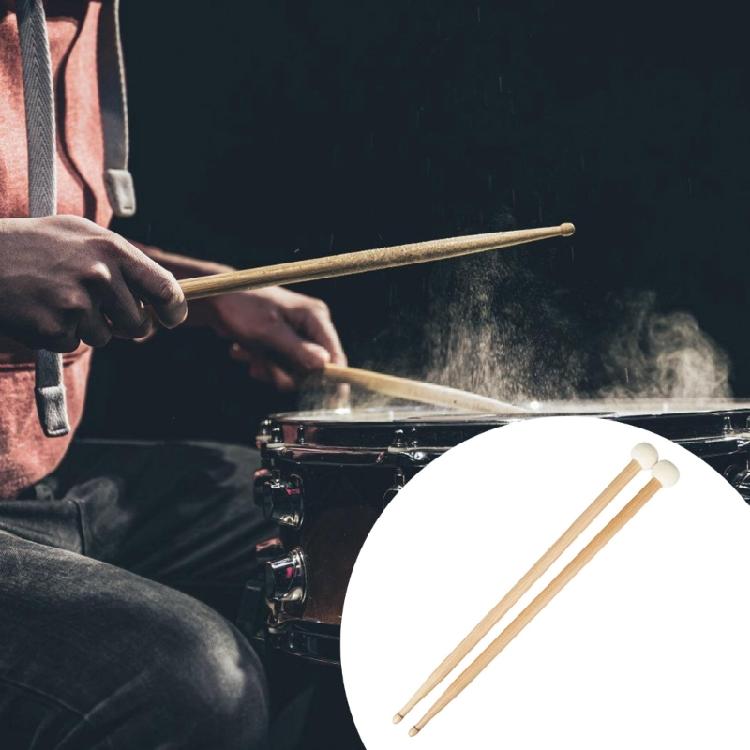 Double Head Drum Hammer Practice Playing Drum Mallets Timpani Drumsticks Percussion Instrument Felt Head Drum Sticks