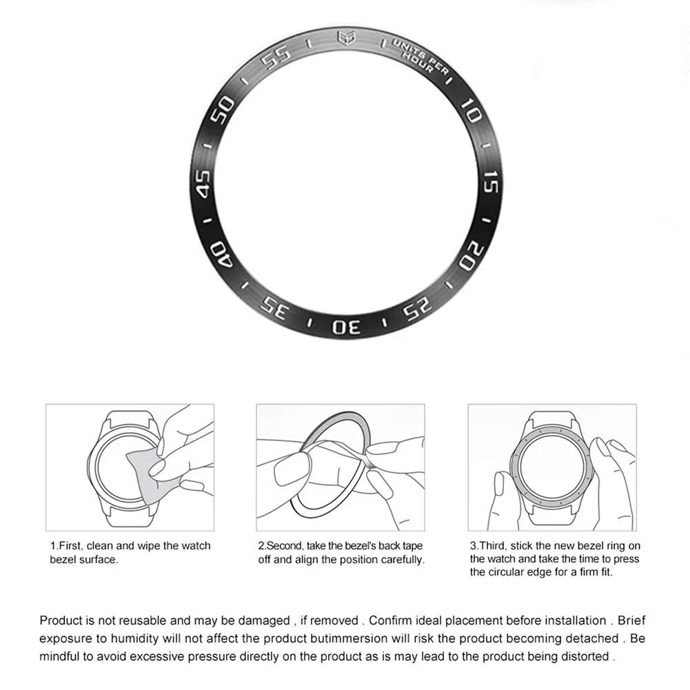 Metall-Lünettenring für Samsung Galaxy Watch 8 7 6 5 4 44mm 40mm Zeit-/Geschwindigkeits-Skalenrahmen Schutzring für Galaxy 8 6 Classic 46mm