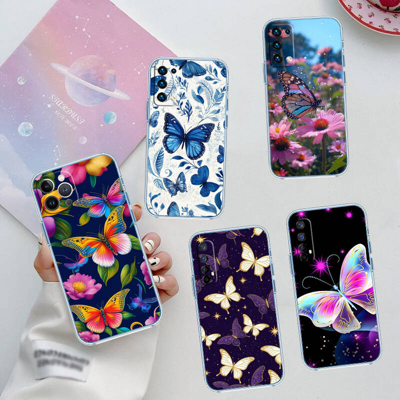 Colorful Butterfly Phone Case for Motorola Edge 20 30 S30 40 50 Fusion Lite Plus Pro Neo Ultra One Hyper Power Action Zoom Macro Vision