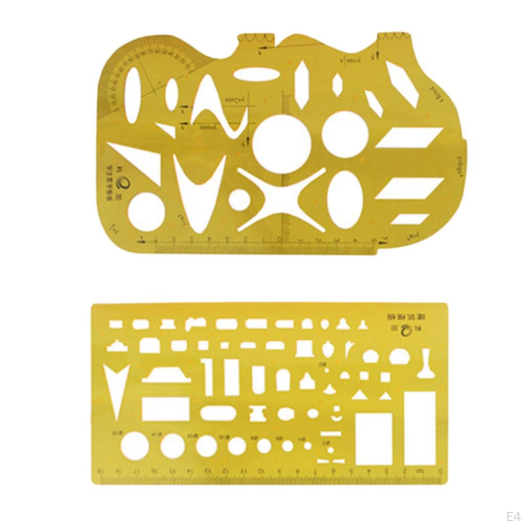 Landscape Templates Ruler Set Drainage Drafting Tools Measuring Symbols Orange Stencil for bathroom