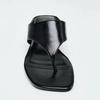 Fashion Spring Summer New Mid Heel Sandals Women's Slimming High Heels Flat Head Toe Straps Shoes Comfortable Breathable Slip-On Sandals