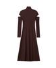 Salon De Yon High Neck Cut-Out Long Dress_ Brown