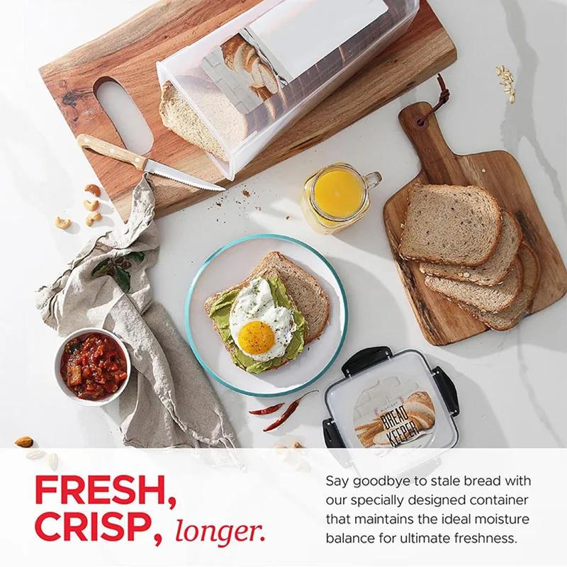 Plastic Bread Box with Sealing Lid and Tray Bread Storage Box Sandwich Bread Storage Box Pasta Storage Box Multigrain Jar