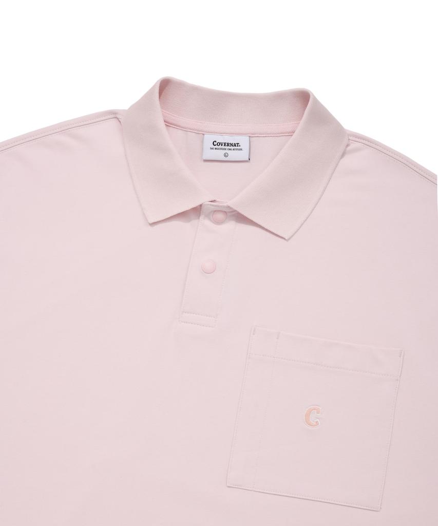 COVERNAT Authentic Pocket Collar T-Shirt Light Pink
