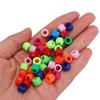 100pcs/set Multi-Colored Colorful Pony Beads Set Big Hole Beads Bulk Rainbow Hair Rings  DIY