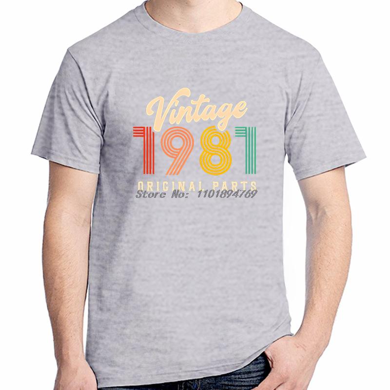 Retro Vintage 1981 Be Born Classic Graphic T Shirts Birthday Gift Tee Top Quality Tee Shirt Adults Novelty Short Sleeve Tshirts