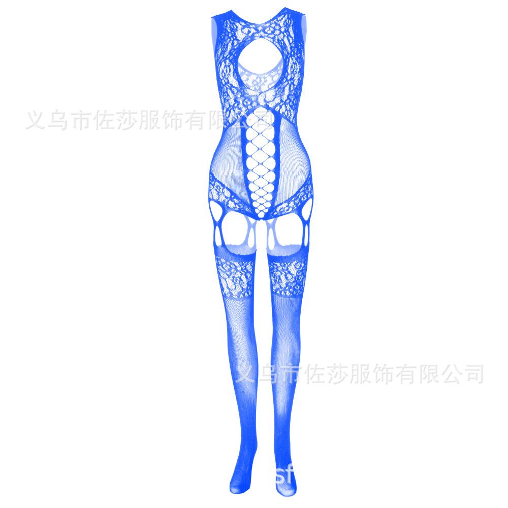Sexy Lingerie Neck Hollow Jacquard Perspective Mesh Clothes Suspenders