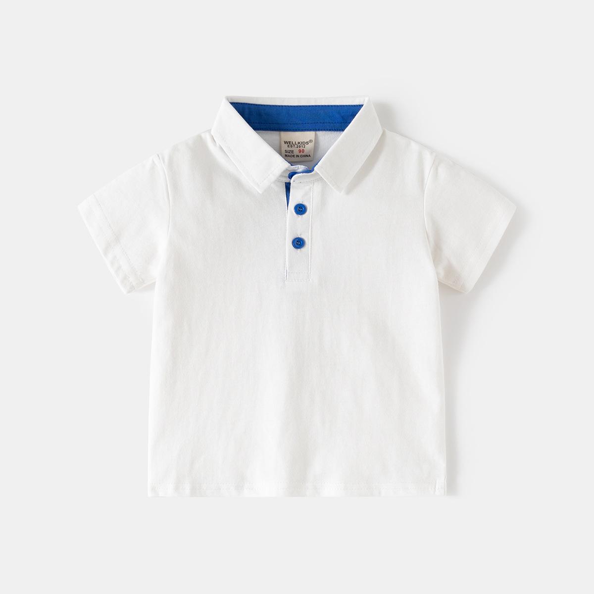 2026 Summer Boys  Polo Shirt - Plain Color Short-Sleeve Children s Top 90 cm