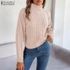 Women Autumn Winter Sweaters High Neck Long Sleeve Knitted Pullover Jumpers