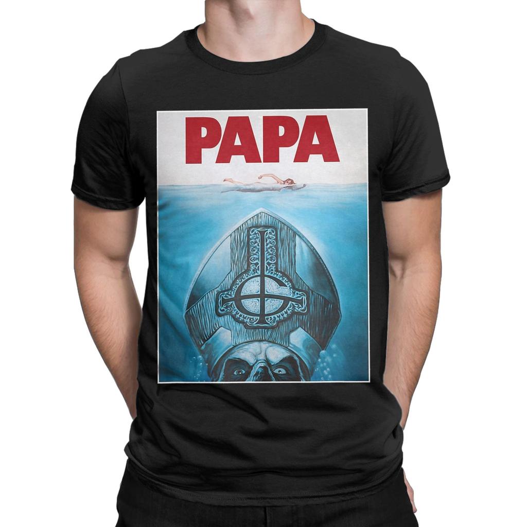 Ghost Band Papa Poster T-Shirts Men  Unique 100% Cotton Tee Shirt O Neck Short Sleeve T Shirts Classic Clothing