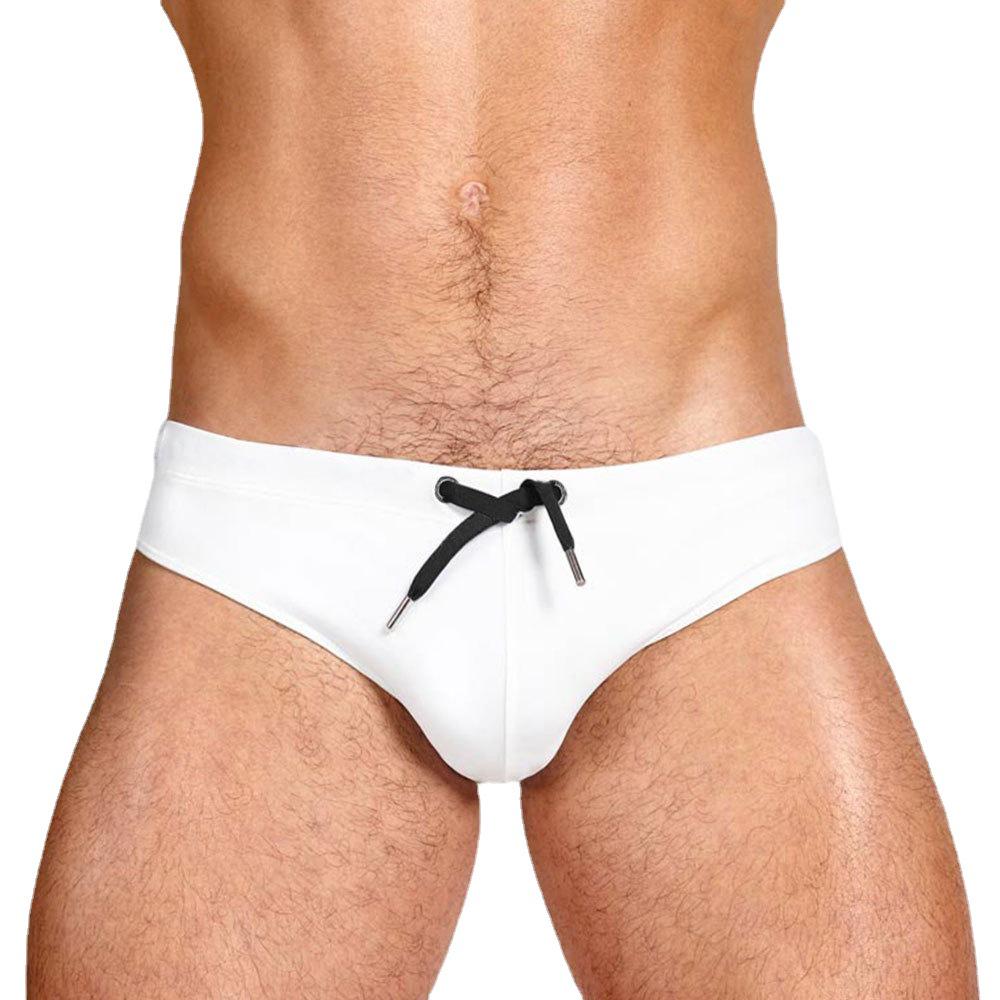 Pánské minimalistické trojúhelníkové plavky jednobarevné