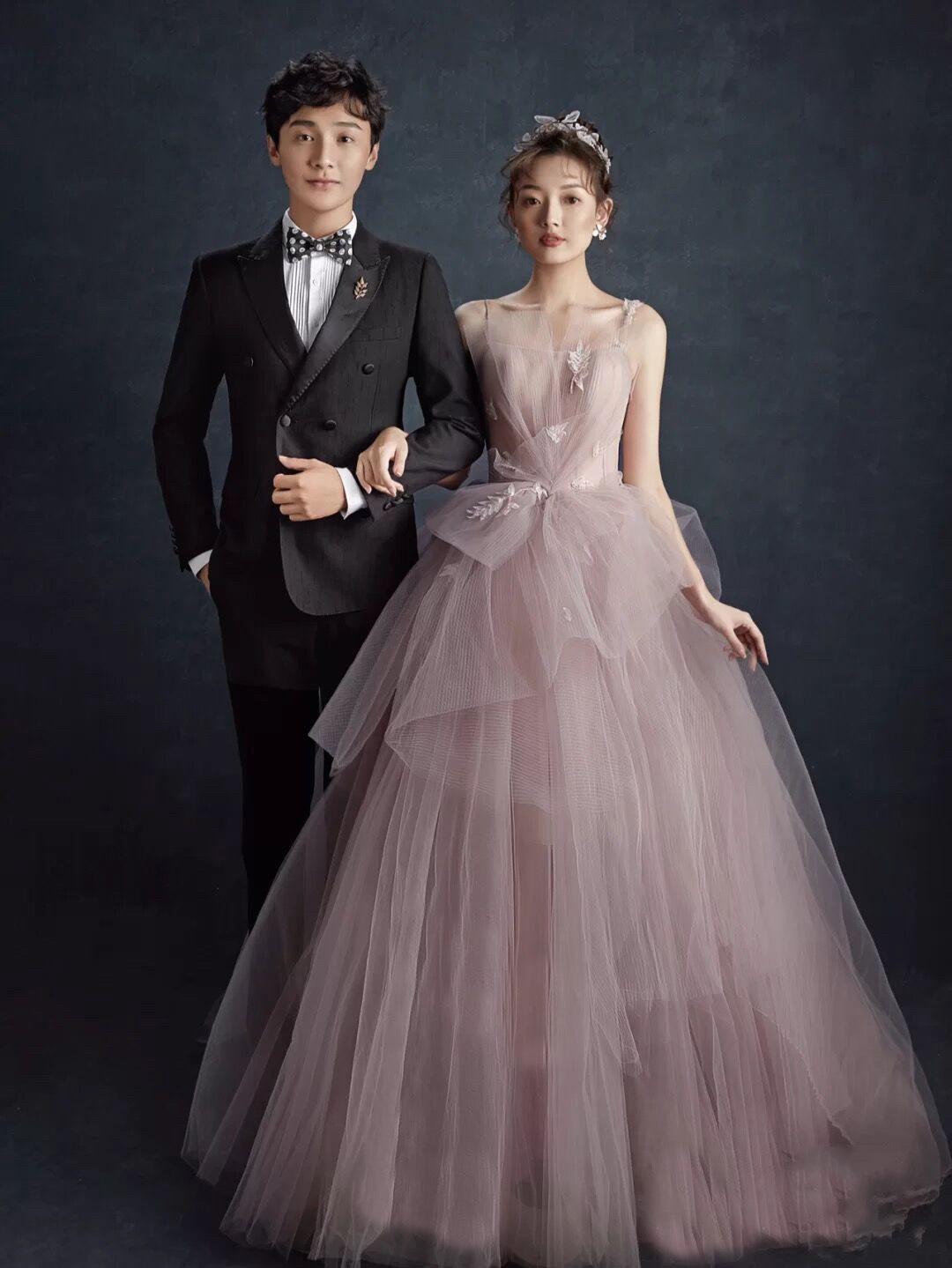 

2025 новый Мори тревел фото цветная пряжа одежда парное фото элегантное шлейфовое свадебное платье L