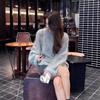High-End Women's Gray Mohair Beaded Pullover Sweater - Loose, Soft Knit Top for Autumn/Winter