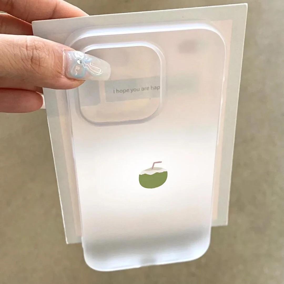 

Маленький свежий кокос для iPhone15 Apple 16 женский чехол для мобильного телефона 13 promax мультяшный прозрачный Apple 17promax