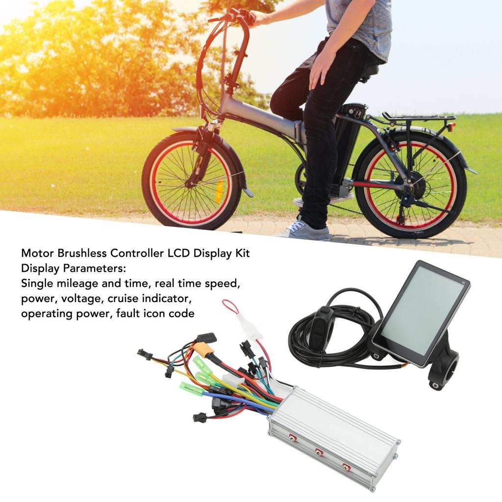 36V 48V 500W Electric Bike Motor Brushless Controller LCD Display Kit for 22.5mm Handlebar