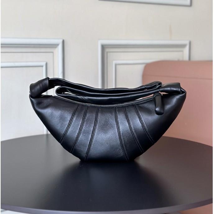 Sheepskin Croissants Women's Genuine Leather Croissant Bags, High-end Single Shoulder Crossbody Armpit Bags, Niche Dumpling Bags, Light Luxury