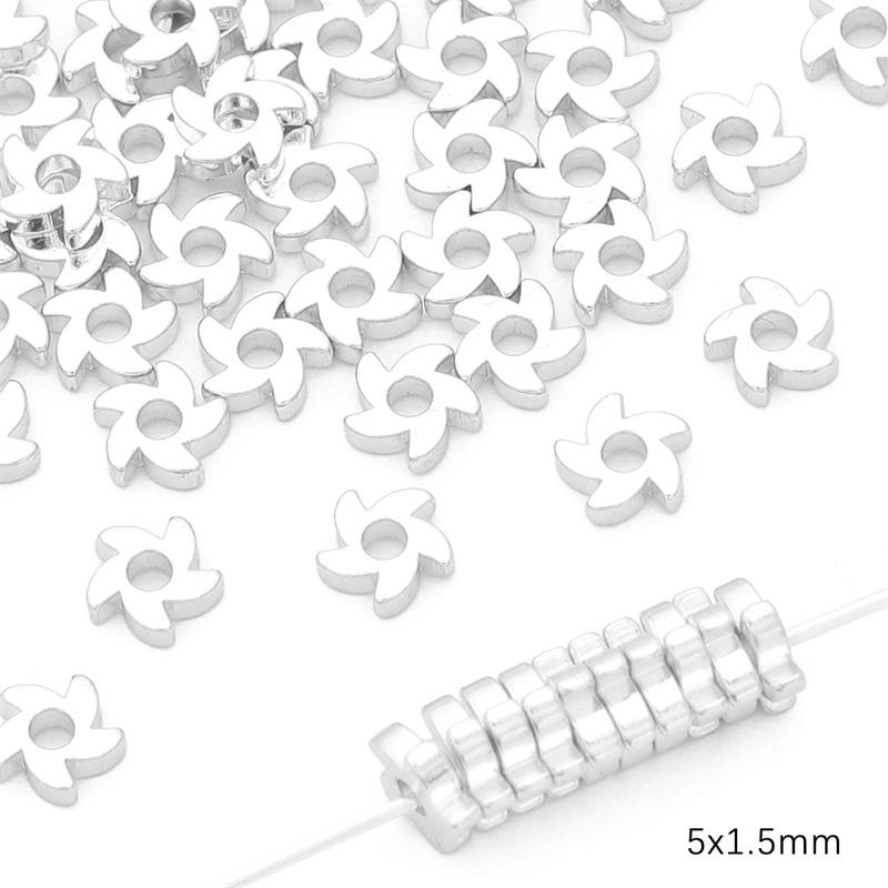 Copper Retention 14K Gold-Filled Plum Blossom Heart Spacers, 925 Silver DIY Ancient Style Jewelry Accessories for Bracelets, Necklaces, Earrings