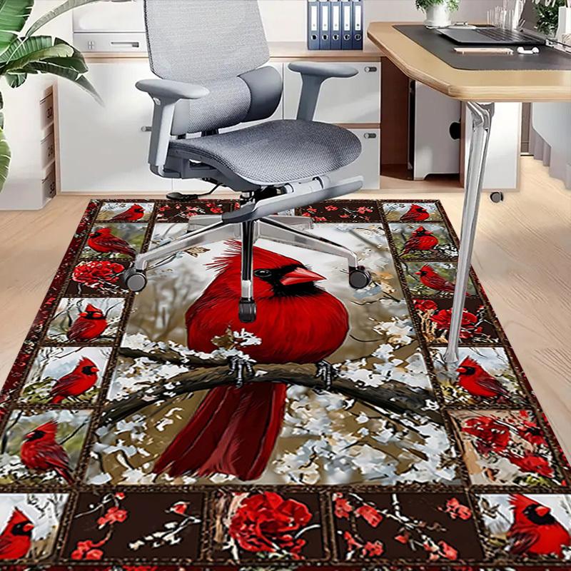 1PC Cardinal Flowers Non-Slip Floor carpet, Office, family, bedroom, Studio - Large Area Rug, Vibrant Colors-C0489