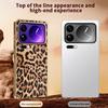 For Xiaomi 17 Pro Max Case Leopard Print PU Leather Coated PC + TPU Electroplating Phone Cover