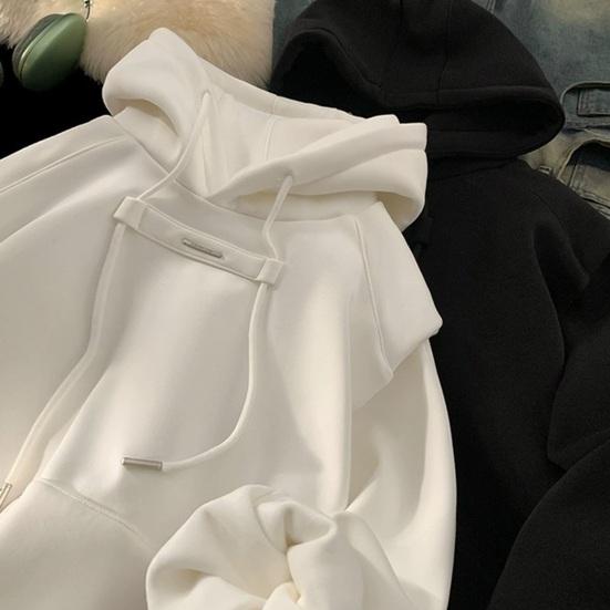 Yousheng Autumn Men Hoodie Neck Protection Hooded Drawstring Big Pocket Drawstring Elastic Cuffs And Hem Pullover Sport Fitness Travel School Top
