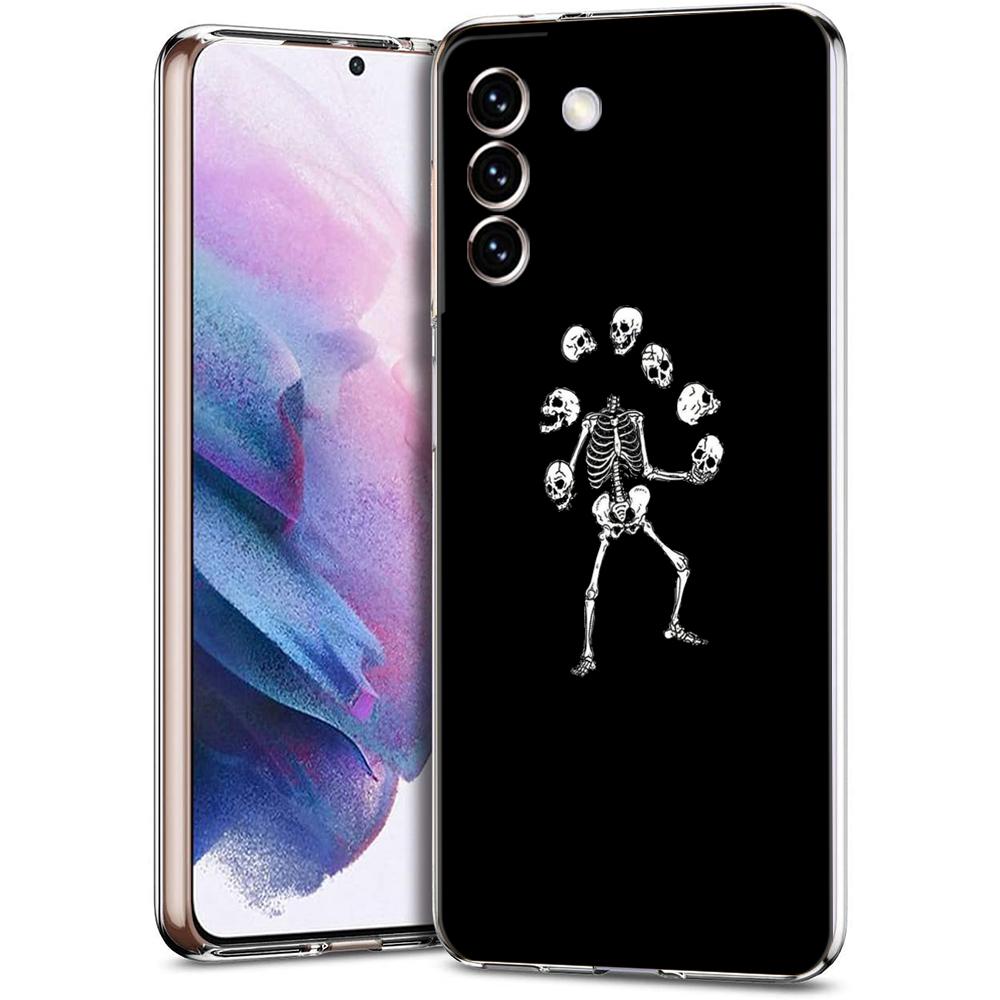 Phone Case For Samsung Galaxy S24 Ultra S23 FE S22 S20 S21 5G S10 S9 Plus S10E S8 Soft Silicone Clear Funny Skeleton Cover