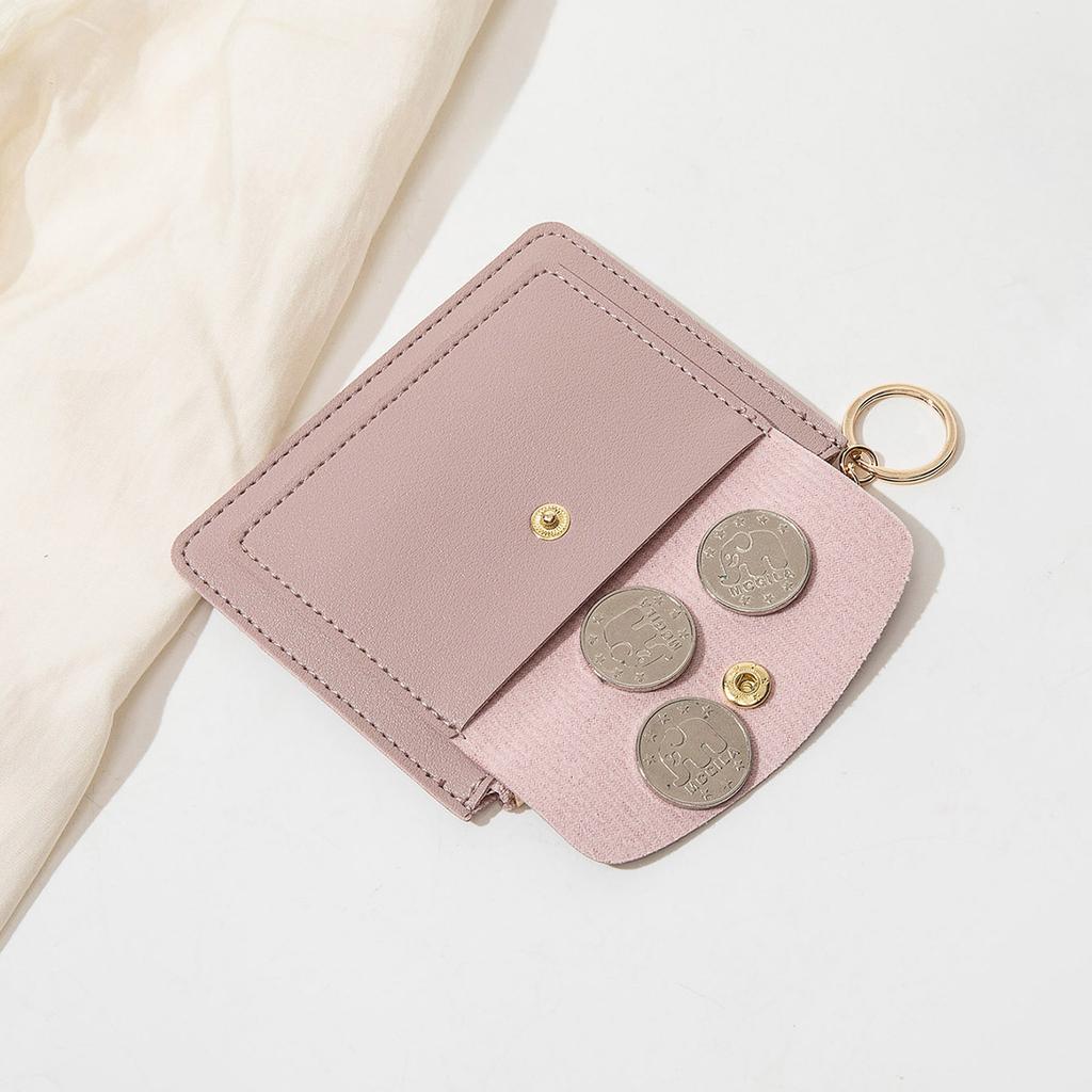 New Ultra-thin Card Bag, Short Zipper Women's Wallet, Fashionable and Simple Keychain, Coin Change Bag.