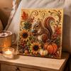Thanksgiving Home Decor Autumn Faux Pearl Painting Kit, Fall Theme Art DIY Kit for Festive Seasonal Craft Kits Adults, Fox Pumpkin 3D Set Decor,