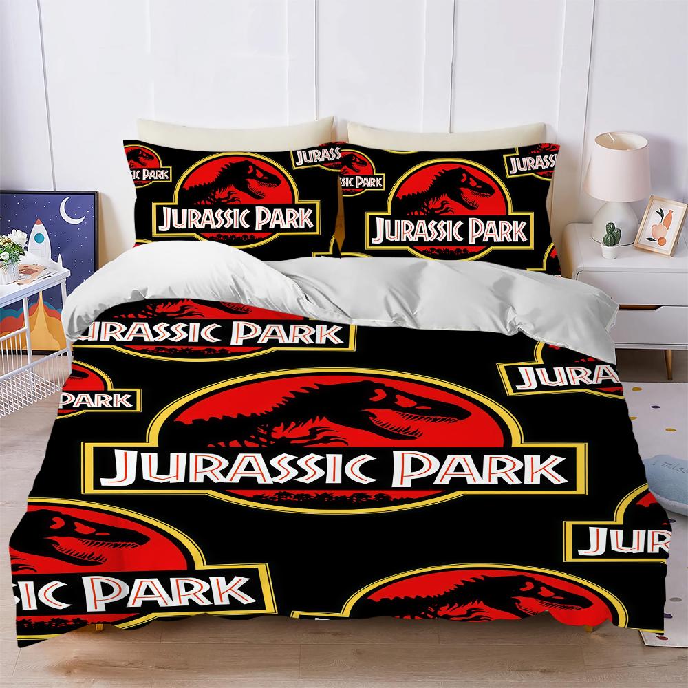 Dinosaur W-World-J-Jurassic Duvet Cover Set Soft Wash Bed 3 Piece Summer Comfortable Student Dormitory Home Baby Bedding Best
