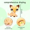 LPS Mini Pet Shop Pet Bobble Head Toy Rare Yellow Short Hair Cat Collectible Gift for Child Cute Animal Toys
