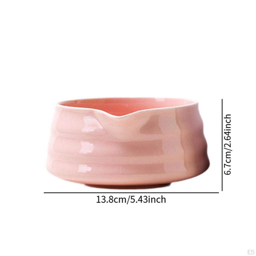 Ceramic Matcha Bowl Handcrafted Porcelain Tea with Pouring Spout for Friends Household