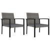 Garden Dining Chairs - VidaXL - Woven Resin Grey - Seat Cushions Included