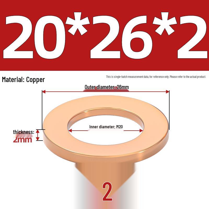 National Standard Red Copper Gasket Seal Ring and Flat Washer M3-M60mm for Marine Instruments