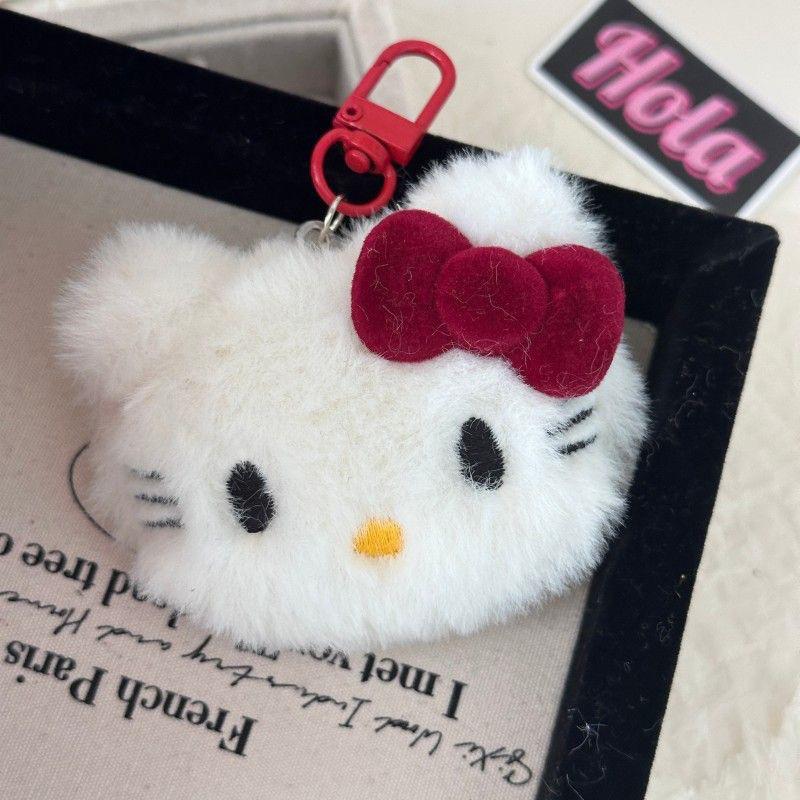 Sanrio Hello Kitty Plush Keychain Kawaii Backpack Pendant Soft Stuffed Doll Anime Cartoon Accessories Key Ring For Girls Gifts