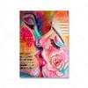 Modern Street Graffiti Wall Art Pictures Sexy Girls Kiss Embrace Print Canvas Painting Pearce Gesture Poster Bar Club Decor
