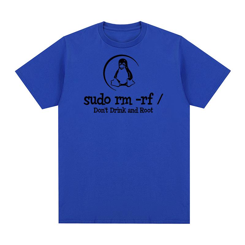 Linux Drink Root Sudo Rm Rf Funny Vintage Tshirt Programmer Programming Coding Coder Unisex T Shirt New Tee Tshirt Unisex Tops