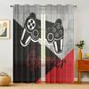 2 Pieces, Game Controller Curtains - Grommet Treatment - Living Room, Bedroom, Home Decoration - Black, Red, and Gray