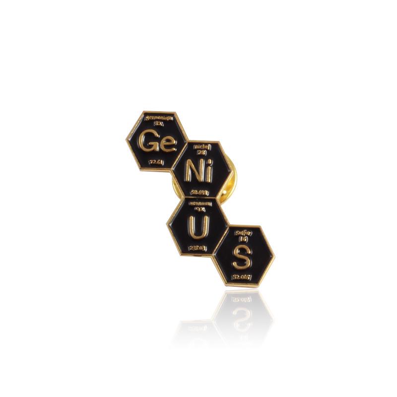 Math & Chemistry Molecule Design Alloy Brooch - Science Teaching Ornament