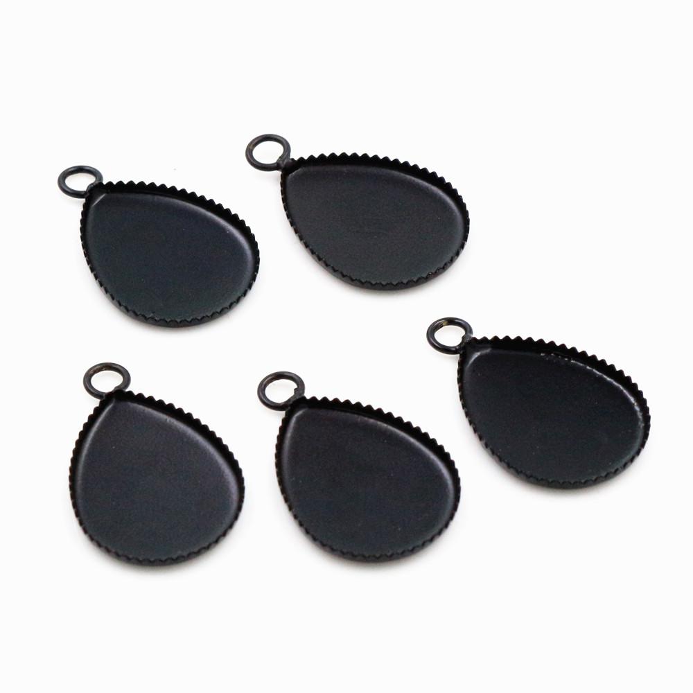10x14mm 13x18mm 18x25mm  Copper Drop Style Tooth Cabochon Base Cameo Settings for DIY Necklace Jewelry Making Supplies