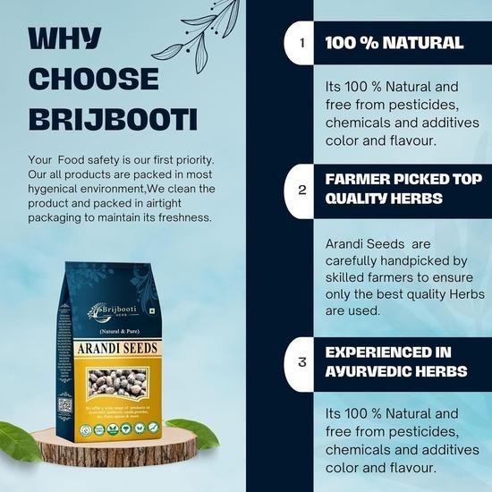 Birju Mahavir CASTOR SEEDS/ARANDI KE BEEJ - 400 GM, Natural (BMKB-201)