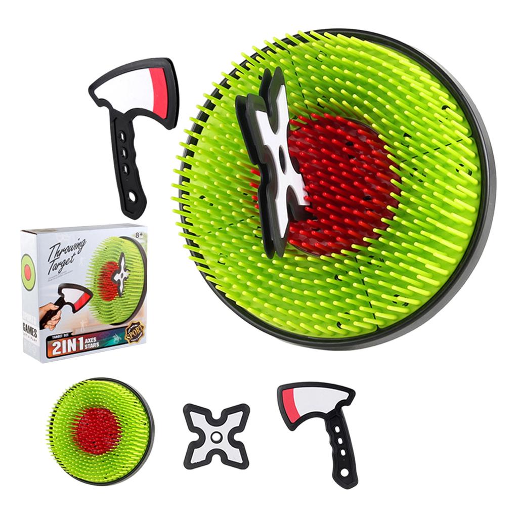 Axe Throwing Game Set For Adults And Kids: Bristle Axe Target Board Game , No Drill Mounting, Compact & Portable Design For Indoor Outdoor Use