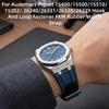 26mm HandMade Sailcloth FKM Rubber Hook And Loop Fastener Watch Strap For AP Royal Oak 15400/15500/15510/15202/26240/26331/26320