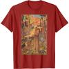T-shirt Grafica San Francesco d'Assisi che Predica agli Uccelli Uomo Casual Girocollo Stampa Maglietta