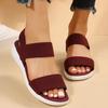 Fashion Women's Knit Elastic Cloth Wedge Sandals Slip on Lightweight Walking Sandals Women Comfortable Summer Shoes Woman 2025 Chaussure