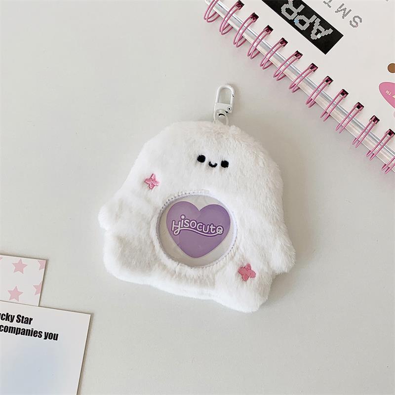 Cute Plush Card Holder Photocard Holder Idol Photo Display Anime Badge Storage Protective Cover Keychain Bag Pendant Keyring